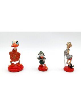 Vintage 1930s Marx Disney Metal Figures Lot Donald Duck Goofy Nephew Miniatures